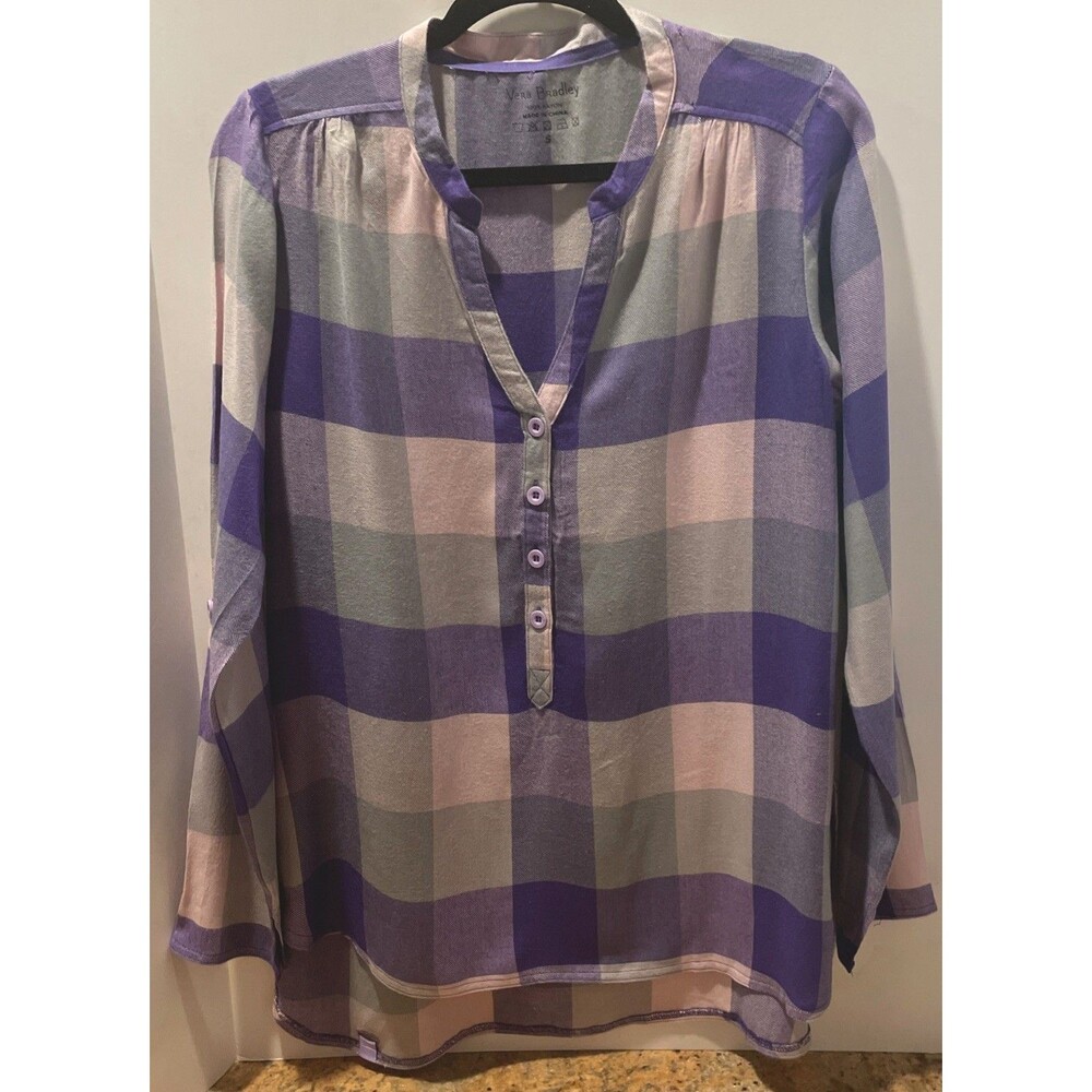 Vera Bradley Ophelia Mauve Pink Gray Tunic Top NWT Size S See Measurements